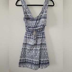 Jessica Simpson navy and white mini dress.